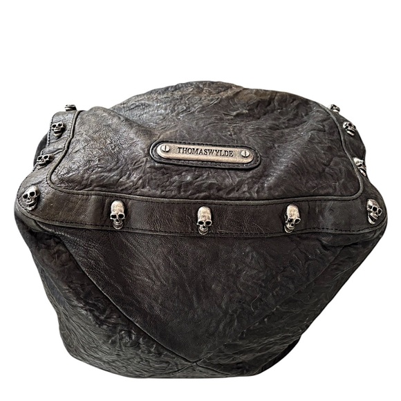 Thomas Wylde VINTAGE RARE Black SKULL Lambskin Oxford Circus Bag - Picture 10 of 16